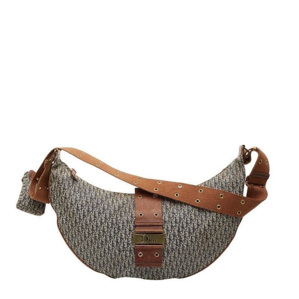 Dior Trotter Leather Shoulder Bag Brown